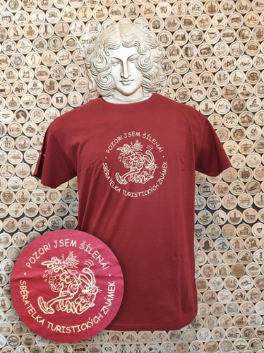 Dámské tričko "Šílená sběratelka" - Barva: Burgundy, Velikost: XL