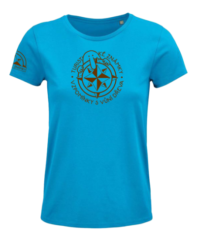 Dámské tričko " Vzpomínky s vůni dřeva " - Barva: Aqua blue, Velikost: XL