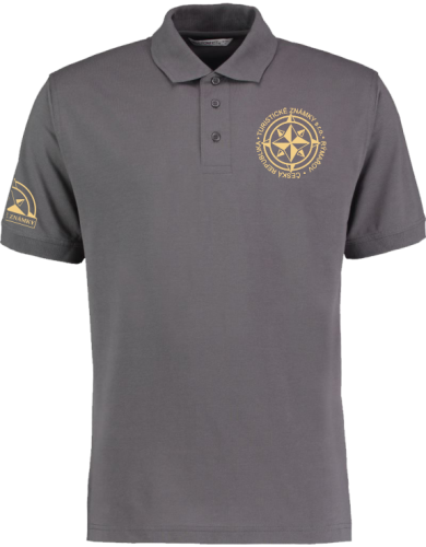 Pánské tričko polo Kustom Kit "LOGO TZ" - Barva: Charcoal, Velikost: XL