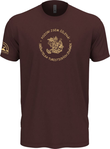 Tričko NLA "Šílená sběratelka Turistických známek" - Barva: Oxblood, Velikost: XL