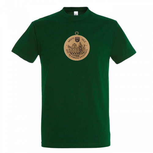 Tričko s Turistickou známkou dle vlastního výběru - Barva: Bottle green, Velikost: L, Zobrazení Turistické známky: Na dřevěném kolečku
