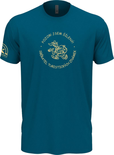 Tričko NLA "Šílený sběratel Turistických známek" - Barva: Cool blue, Velikost: 3XL