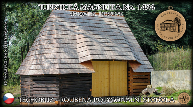 Magnetka č. 1484 - Těchobuz - Roubená polygonální stodola