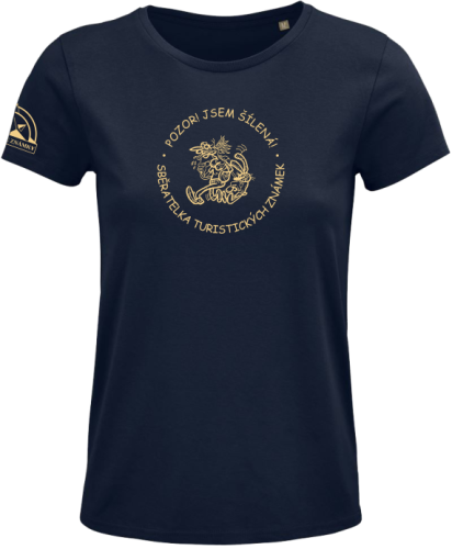 Tričko dámské "Šílená sběratelka Turistických známek" - Barva: Pool blue, Velikost: L