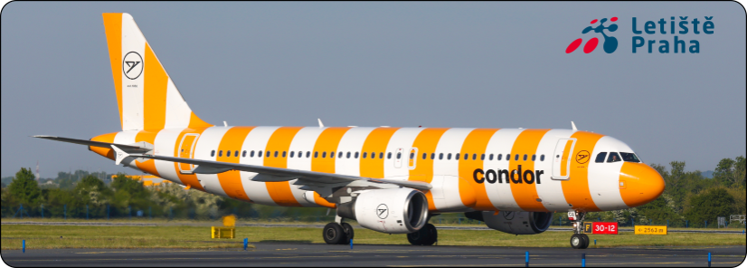 Magnetka Letiště Praha Condor žl. pruhy