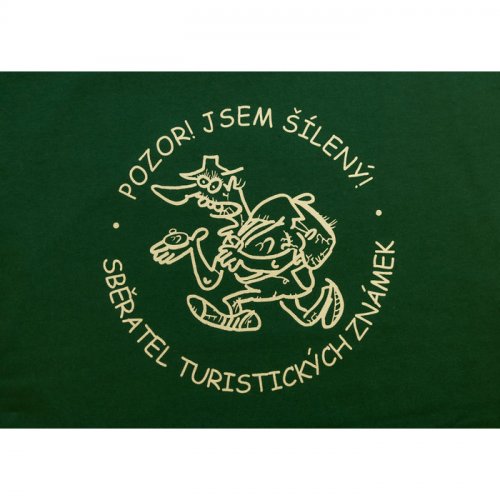 Pánské tričko - logo Šílený sběratel Turistických známek – barva BOTTLE GREEN - Barva: Bottle green, Velikost: M