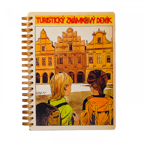 Turistický známkový deník s obálkou Marko Čermáka - Děvčata ve městě